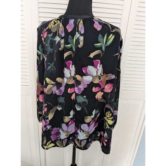 Ava & Viv Blouse Womens Sz X/14W Multi Floral Top Peasant Boho Artsy Romantic - Picture 11 of 14